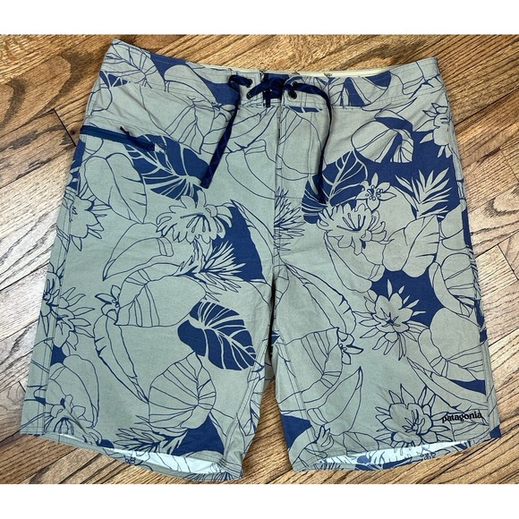 Patagonia Other - Patagonia‎ Boardshorts Mens 36 Swim Trunks Drawstring Green Pattern Hawaiian